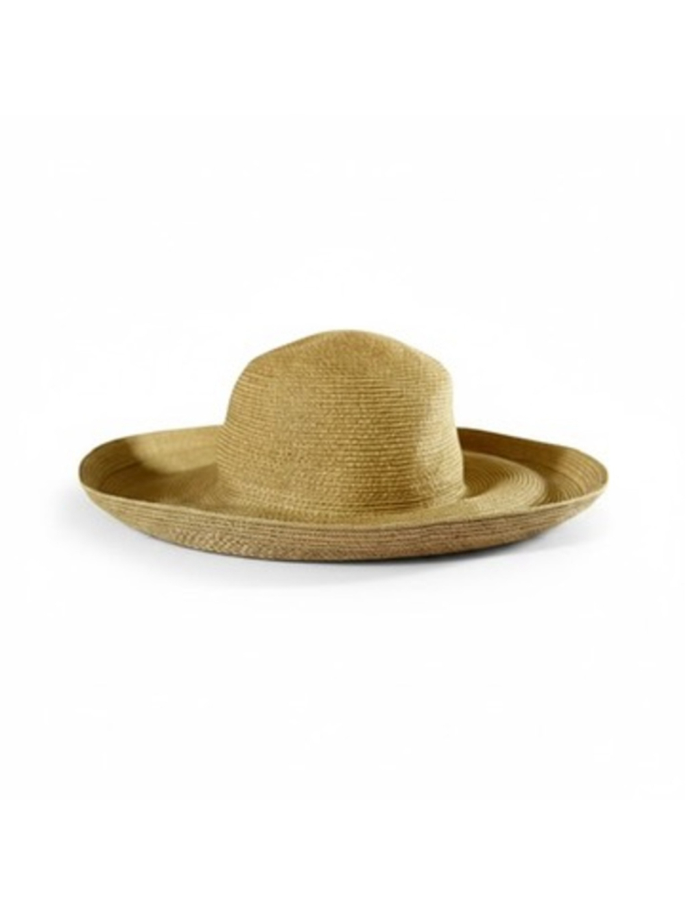 Eric Javits Squishee Raffia Sun Hat Natural Tan Wide Brim Packable Beachy Resort